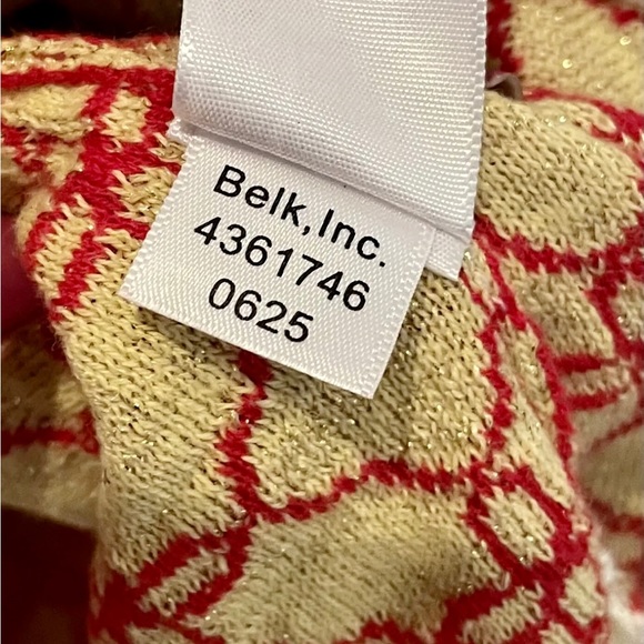 Crown & Ivy Kids Christmas Sweater Girls Size Extra Large Red Gold - Picture 5 of 6